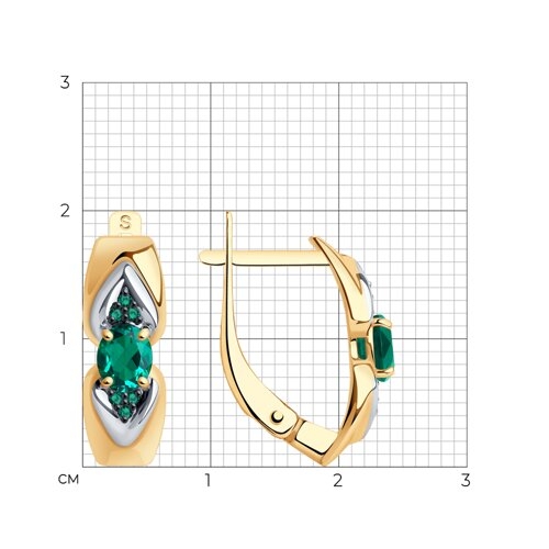 Серьги из золота с фианитами