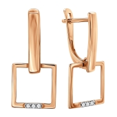 Серьги из золота с фианитами