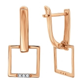 Серьги из золота с фианитами