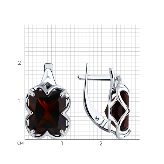 Серьги из серебра с гранатами