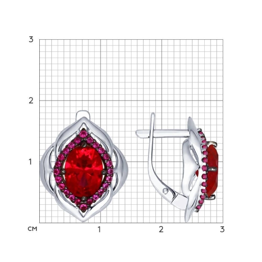 Серьги из серебра с топазами