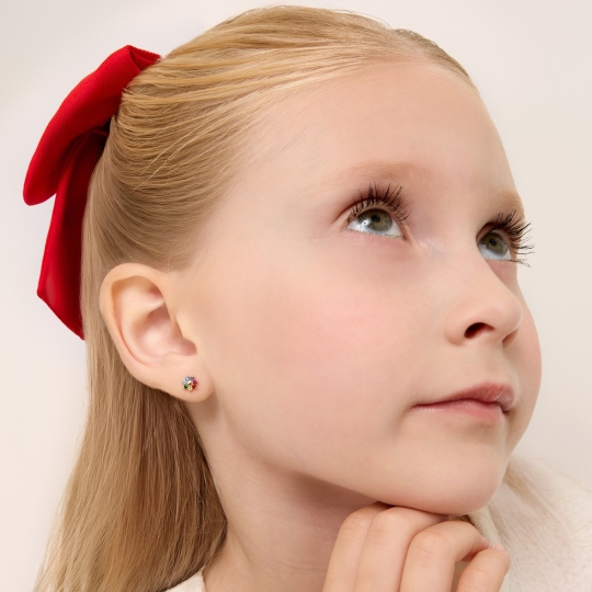 Серьги из золота с фианитами 