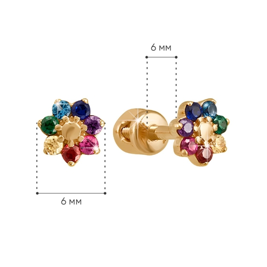 Серьги из золота с фианитами 