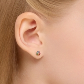 Серьги из золота с фианитами 