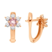 Серьги из золота с фианитами 