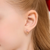 Серьги из золота с фианитами 