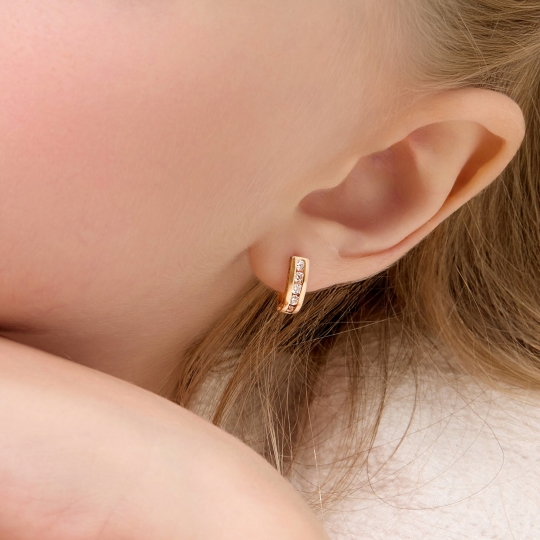 Серьги из золота с фианитами