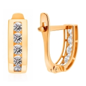 Серьги из золота с фианитами