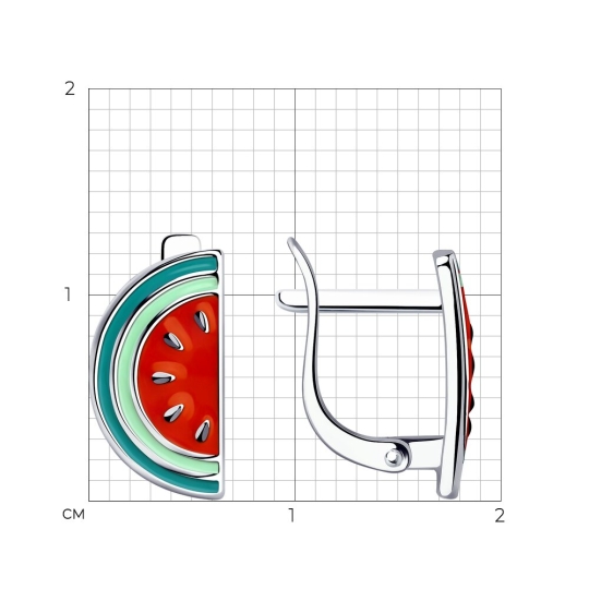 Серьги из серебра с фианитами