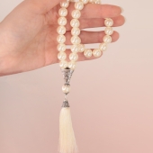 Четки из жемчуга с серебряными вставками