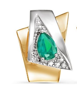 Серьги из золота с бриллиантами и изумрудами 
