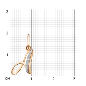 Подвеска-буква из золота с фианитами 