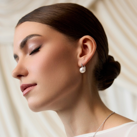 Серьги из серебра с позолотой и ларимаром