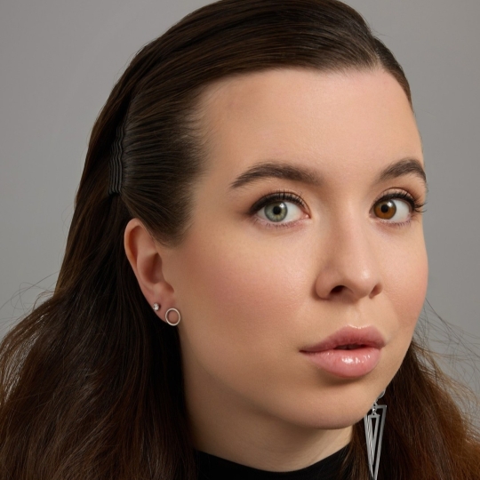 Серьги-продевки из серебра с фианитами