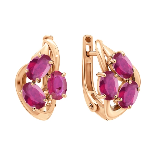 Серьги из золота с бриллиантами и изумрудами