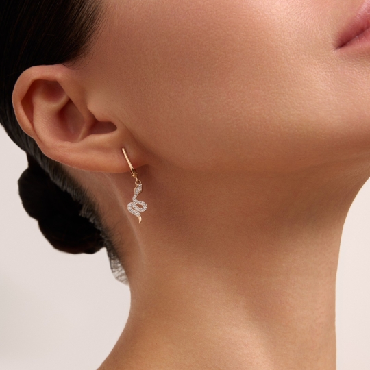 Серьги из комбинированного золота