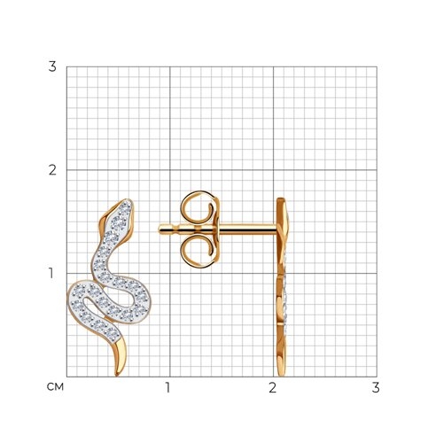Серьги из золота с фианитами