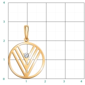 Подвеска из золота с фианитом