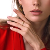 Кольцо из лимонного золота с фианитами