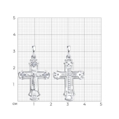 Подвеска-крест из серебра с фианитами