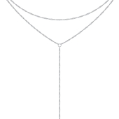 Колье-галстук из серебра плетения 