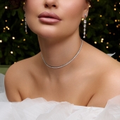 Колье-чокер из серебра с фианитами