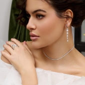 Колье-чокер из серебра с фианитами