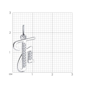 Подвеска-буква из серебра с фианитами 