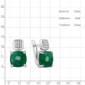 Серьги из серебра с агатами и фианитами