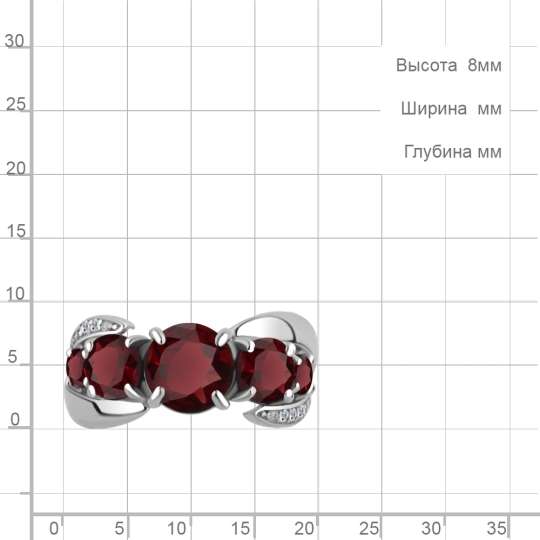 Кольцо из серебра с цитринами и фианитами
