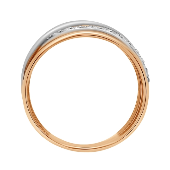 Кольцо из золота с топазом и фианитами