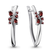 Серьги из серебра с гранатами