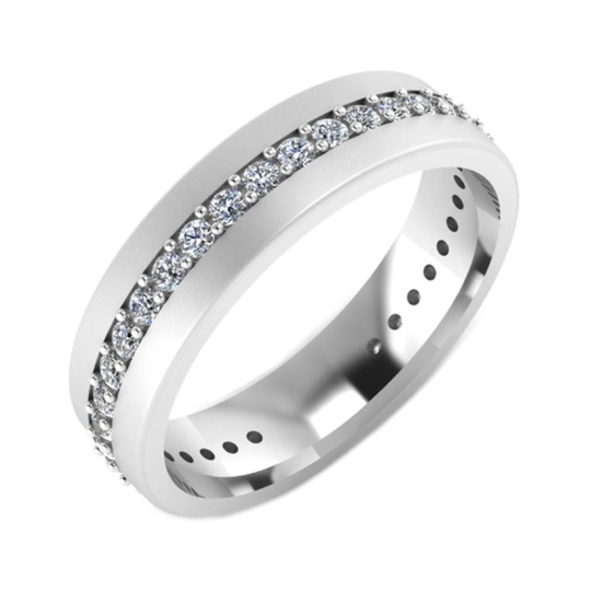 Обручальное кольцо из серебра с фианитами 