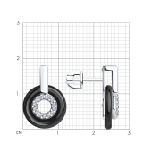 Серьги из серебра с керамикой и фианитами