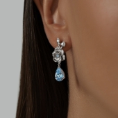 Серьги из серебра с фианитами