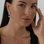 Серьги из серебра с фианитами