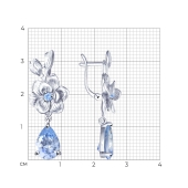 Серьги из серебра с фианитами