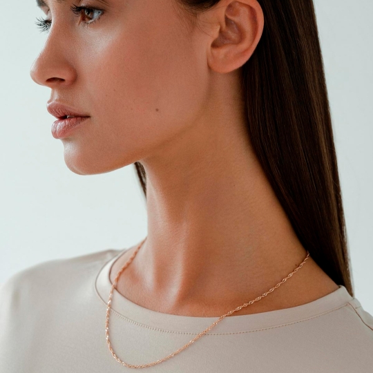 Цепь из белого золота плетения "Якорное"