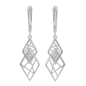 Серьги из серебра с фианитами