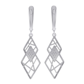 Серьги из серебра с фианитами