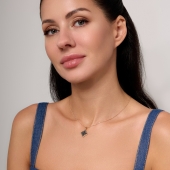 Подвеска из золота с черными фианитами