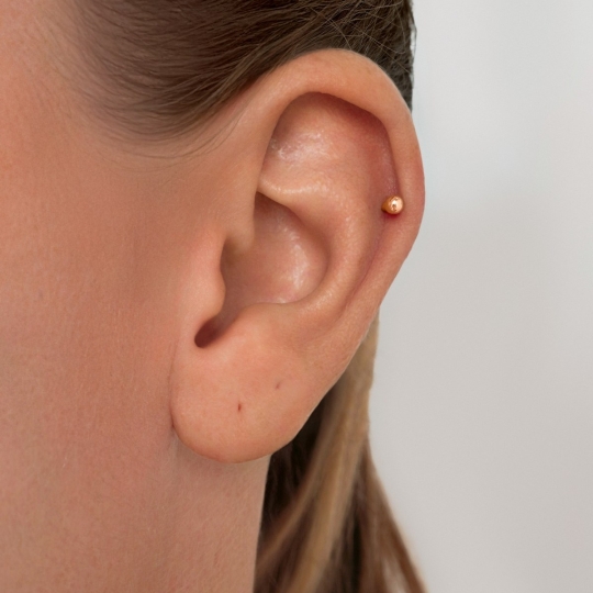 Пирсинг из золота с фианитом