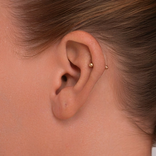 Пирсинг из золота с фианитом