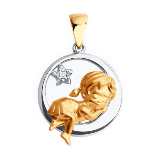 Подвеска из комбинированного золота