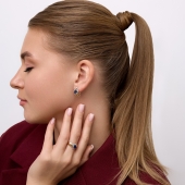 Серьги из золота с бриллиантами и сапфирами