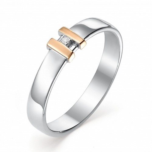 Кольцо из серебра с эмалью с ювелирным кристаллом и фианитами