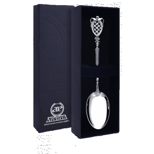 Ложка детская из серебра с эмалью "Микки"