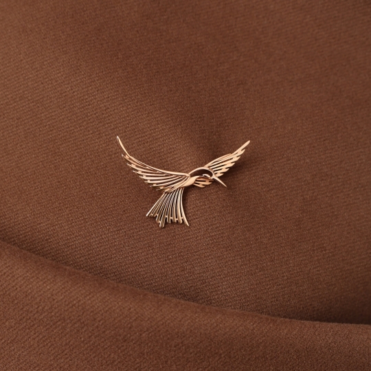 Булавка из золота с фианитом