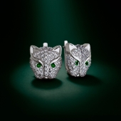 Серьги из серебра с фианитами