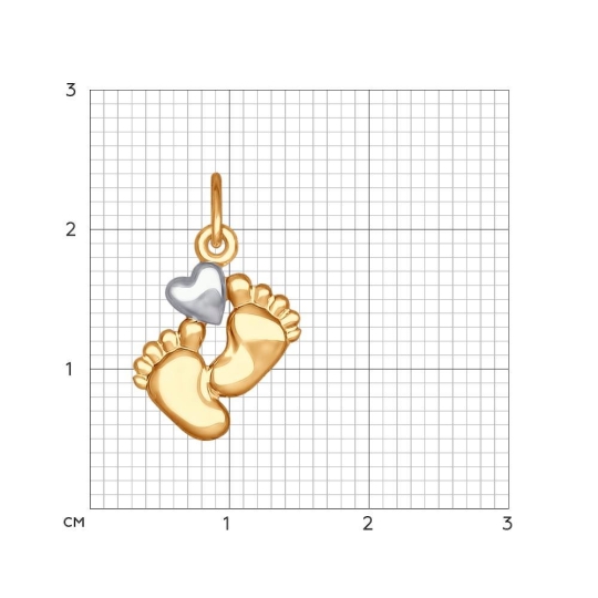 Подвеска-буква из золота с фианитами "А"